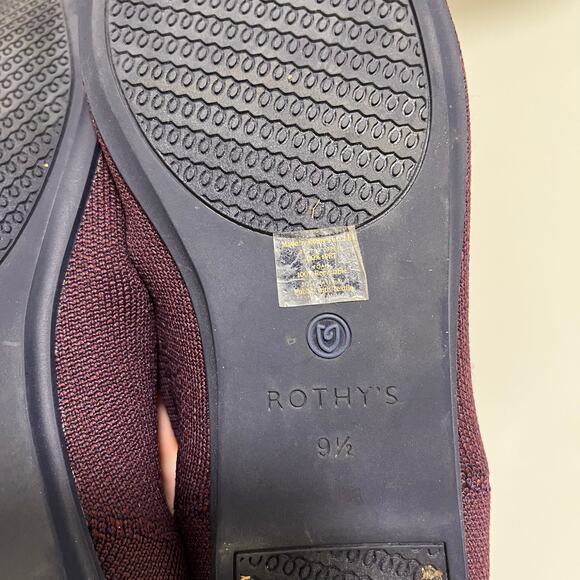 Rothy's The Flat Blackberry Captoe Ombre Colorblock Flats Size 9.5 - Picture 5 of 9